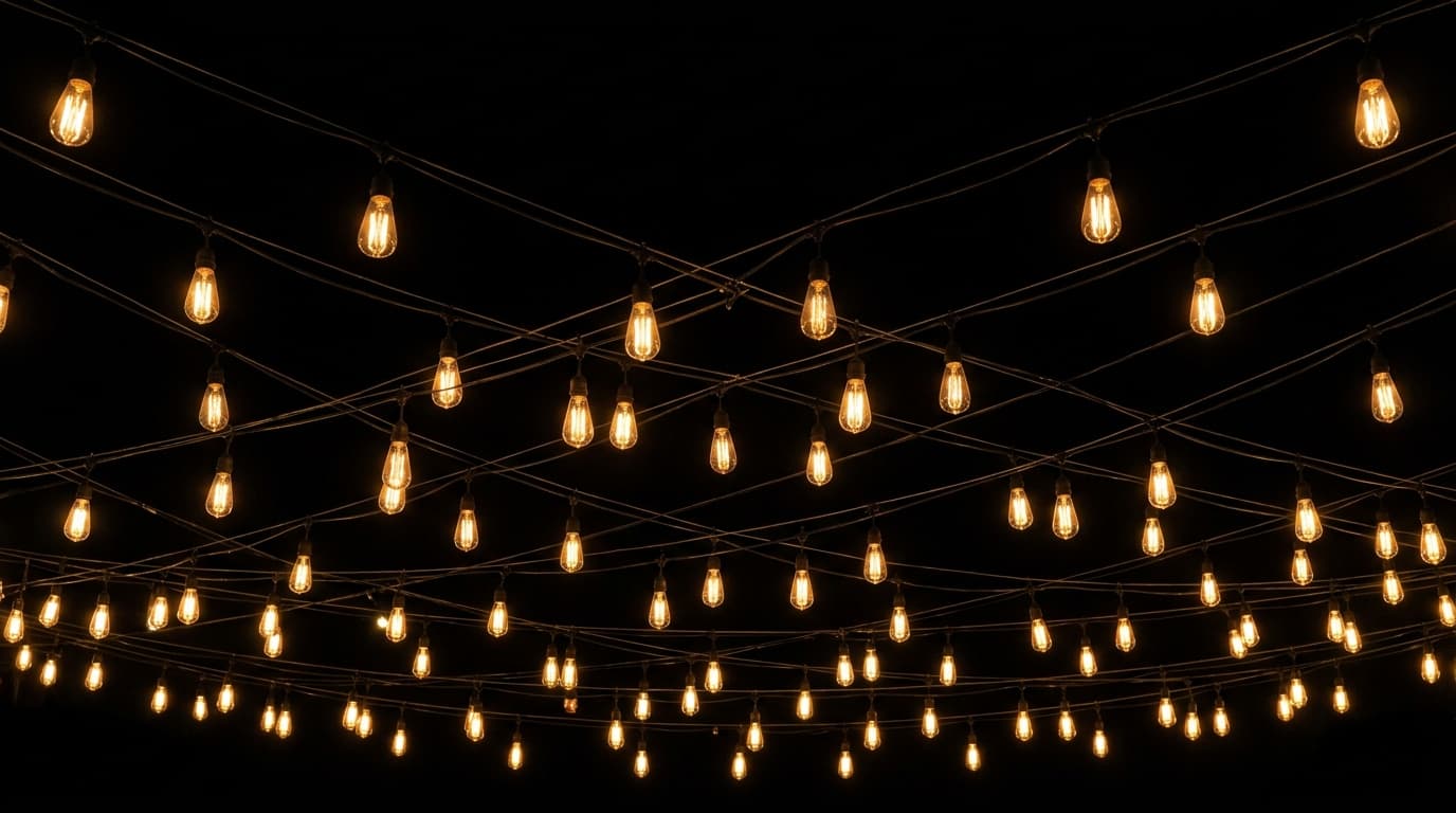 Warm Edison string lights